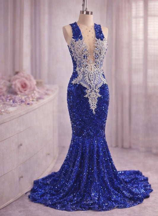 Blue and white