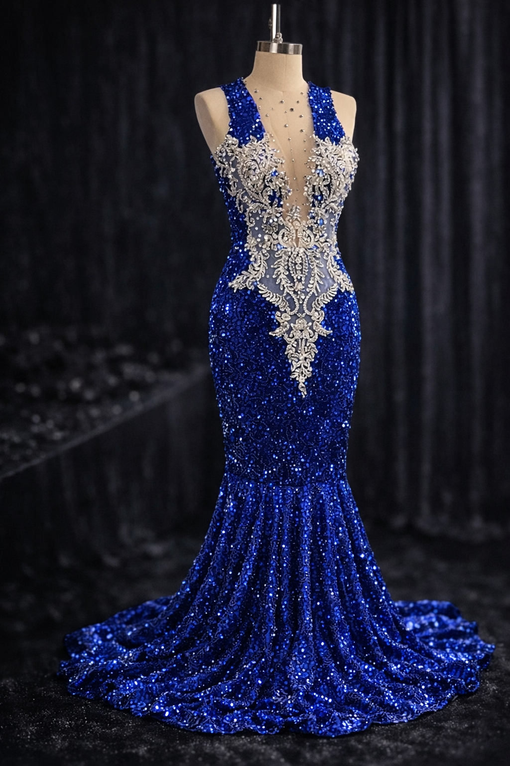 Blue and white LAURENLEECOUTURE Blue and white LAURENLEECOUTURE