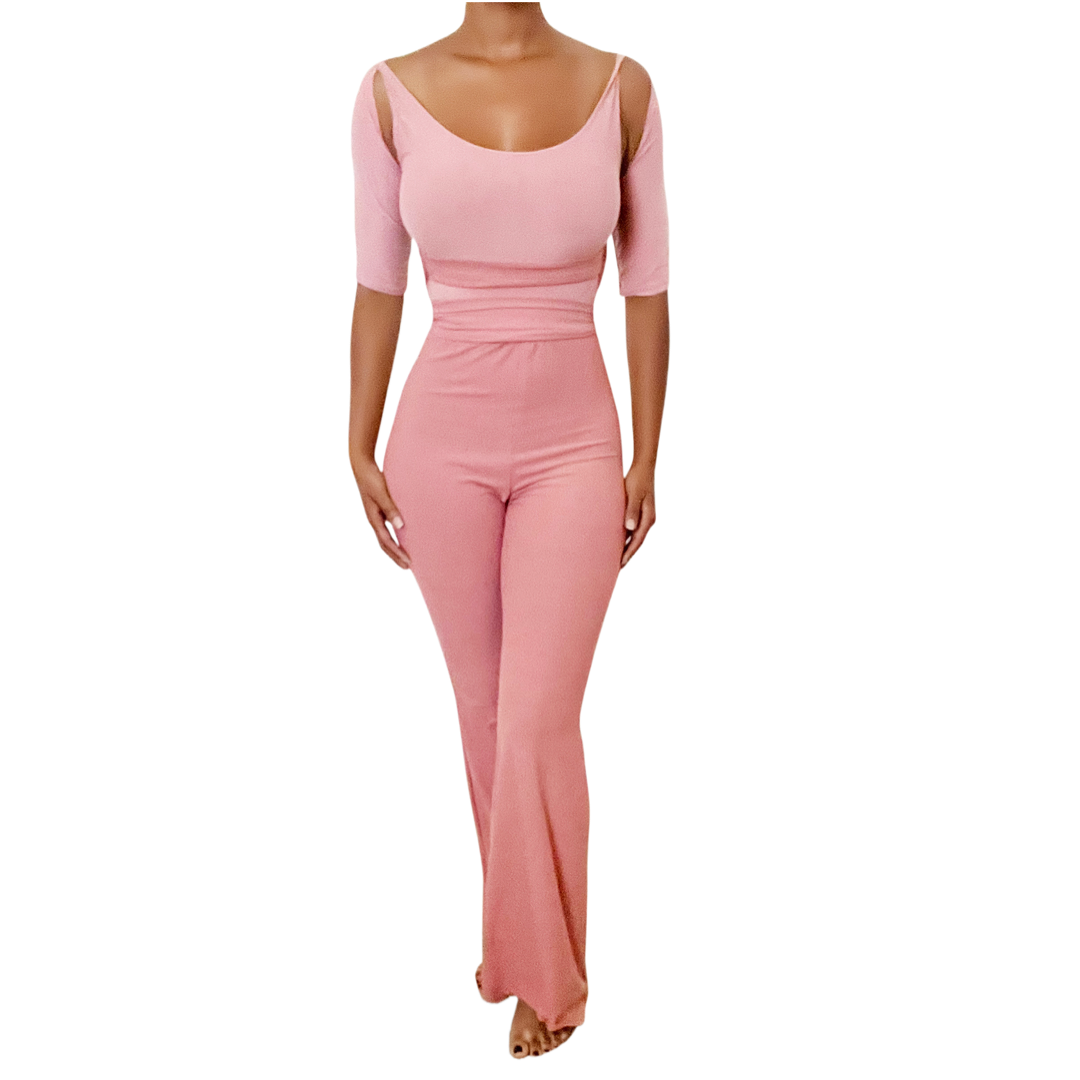LL Pretty N Pink Jumpsuit LAURENLEECOUTURE