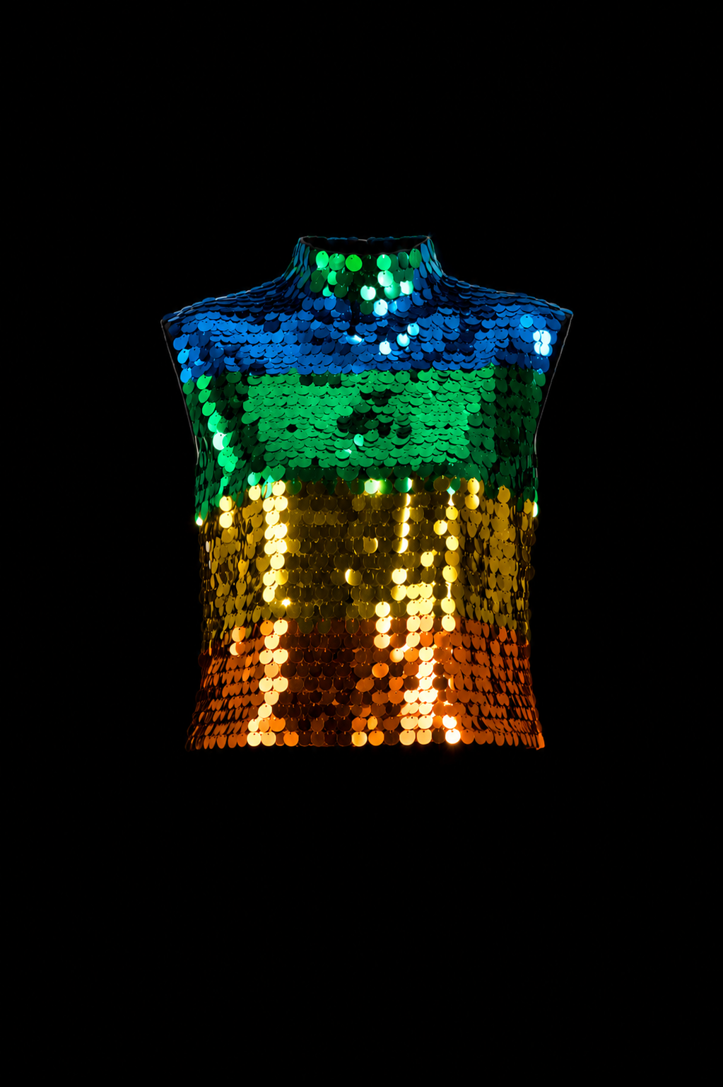 Rainbow Sleeveless TurtleNeck